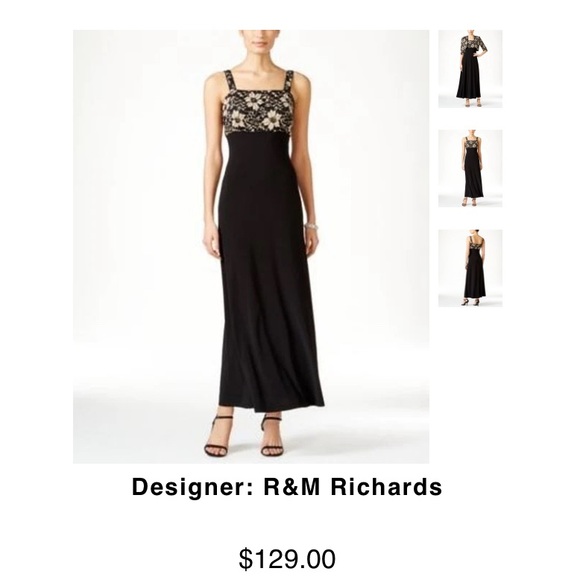 R & M Richard’s Petite Sleeves Maxi Dress Size 4P EUC W Jacket - Picture 1 of 12